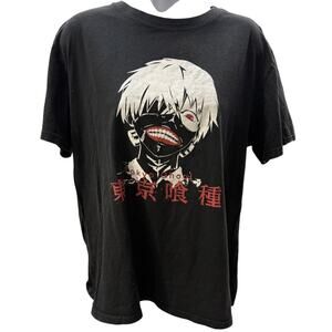 Tokyo Ghoul SS Black Tee Ken Kaneki Mens XL Anime red men womens shirt